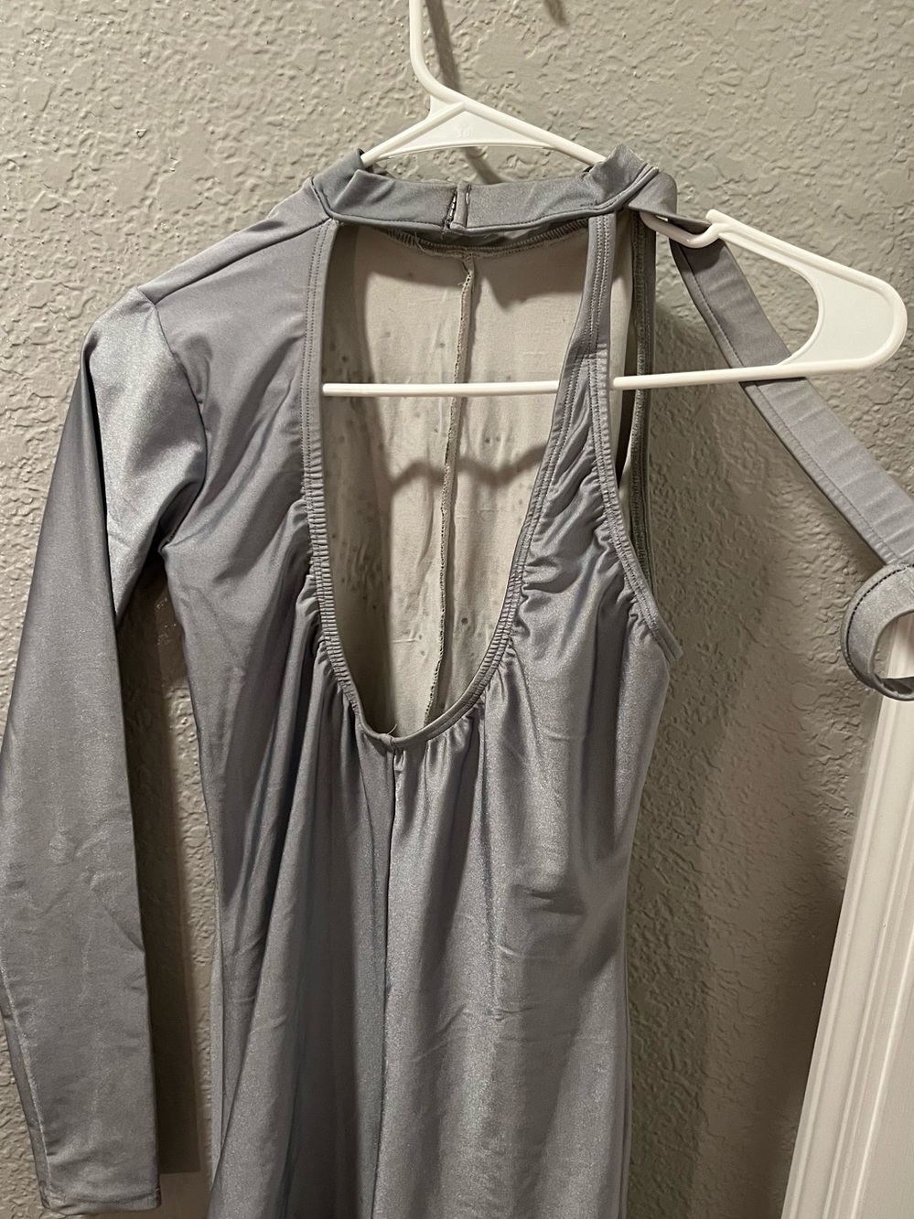 DANCE - “Pluto” Custom Gray Rhinestone Jumpsuit With Silver Swarovski Crystal - Picture 5 of 7